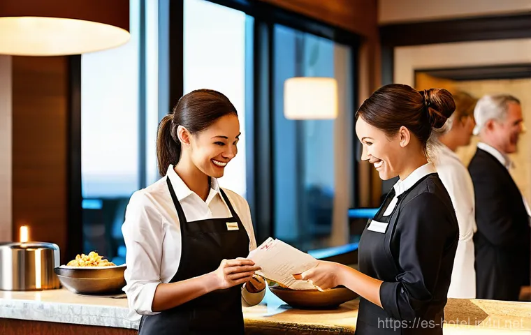 호텔업계 경력 개발 로드맵 - **Prompt 1: The Heart of Hospitality - Exceptional Service and Teamwork**
    An energetic, diverse ...