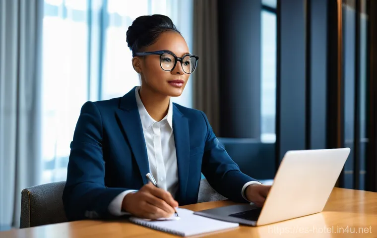 호텔 연봉 협상 과정 시뮬레이션 - **Prompt: Empowered Professional Researching Hotel Industry Salaries**
    A focused young professio...