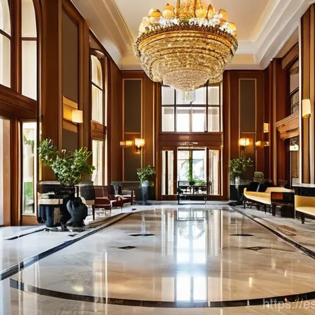 호텔관리사 연봉 비교 - **Prompt:** A charismatic and impeccably dressed hotel director, in their late 40s to early 50s, con...